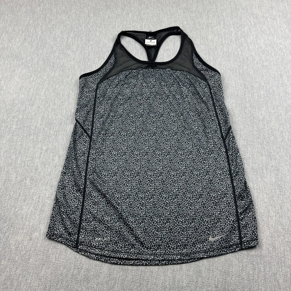 Nike‎ Tank Top Womens Small Black Dri Fit Training Mesh Stretch Racerback Gym